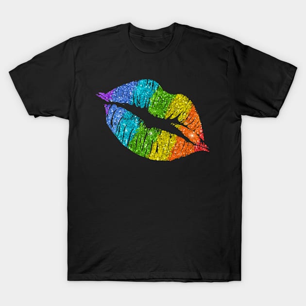 Mardi Gras Kiss Lips T-Shirt by nakos